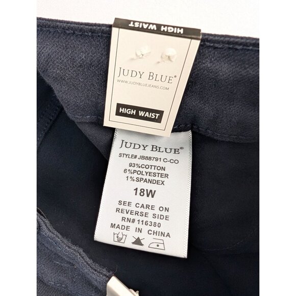 Judy Blue Jeans Womens 18W Navy High Waist Skinny Fit - Picture 2 of 8